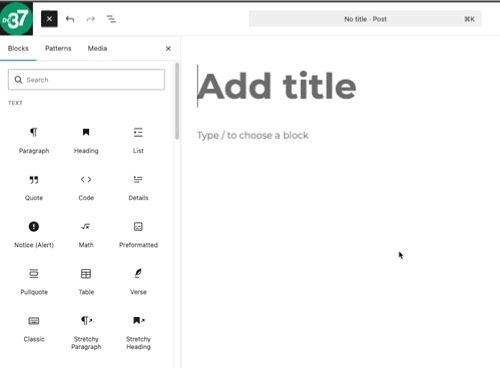 Block preview via hover