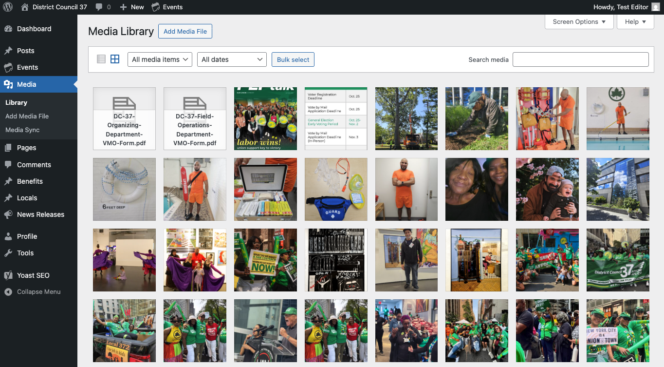Media Library Grid view